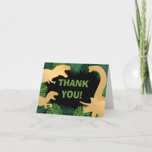 Dinosaur Kids Birthday Dino Trex Boy Jurassic Thank You Card