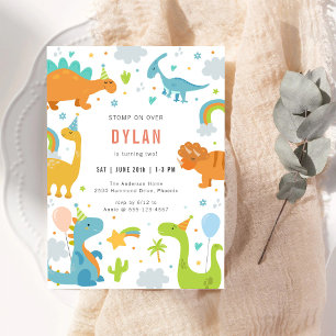 Dinosaur Kids Birthday Invitation