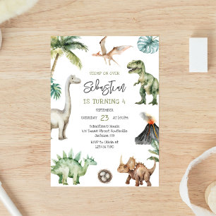 Dinosaur Kids Birthday Invitation