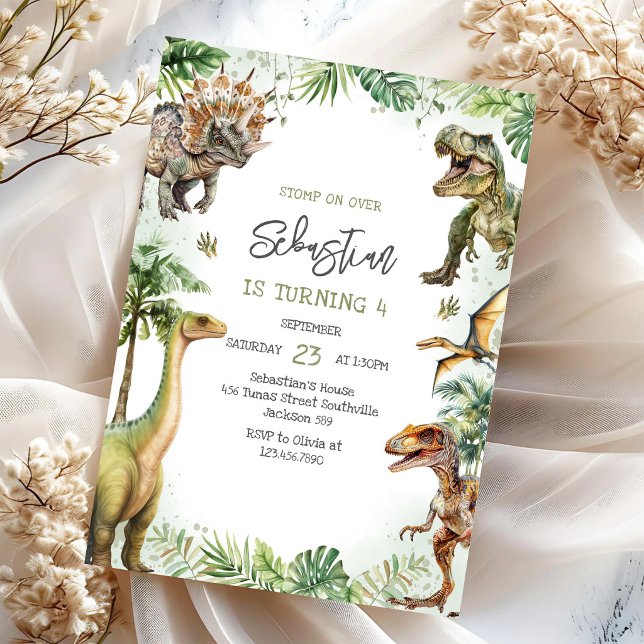 Dinosaur Kids Birthday Invitation (Creator Uploaded)
