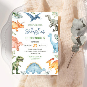 Dinosaur Kids Birthday Invitation