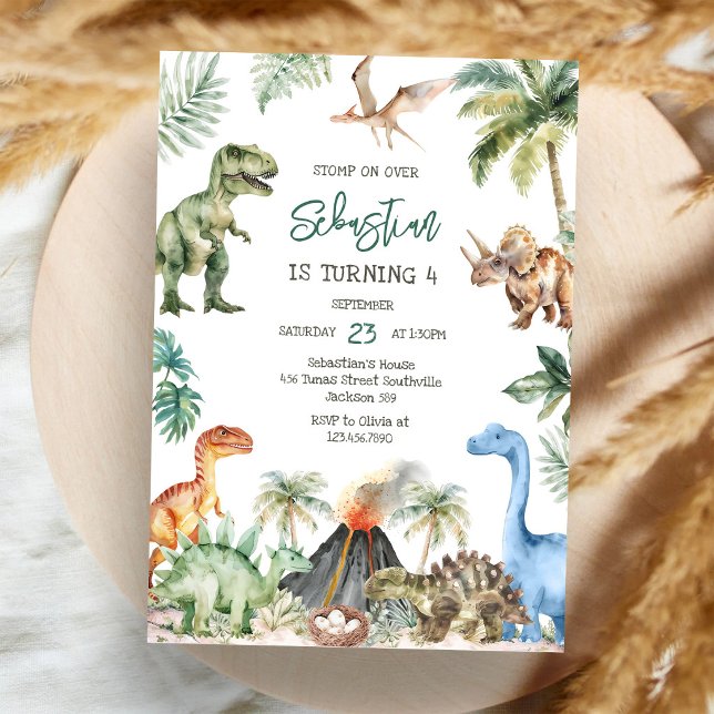 Dinosaur Kids Birthday Invitation (Creator Uploaded)