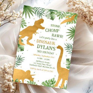 Dinosaur Kids Birthday Invitation