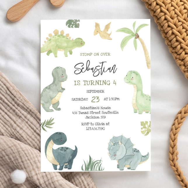 Dinosaur Kids Birthday Invitation (Creator Uploaded)