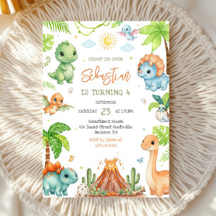 Dinosaur Kids Birthday Invitation
