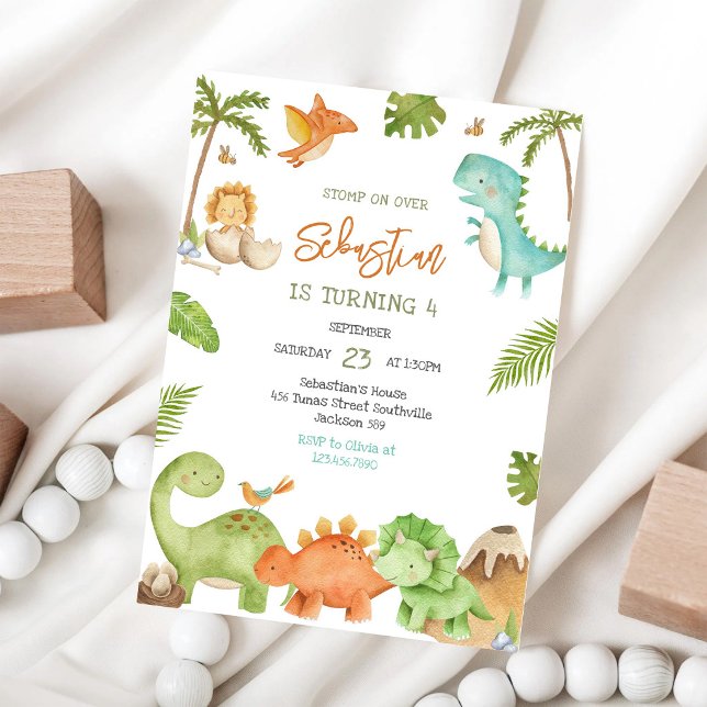 Dinosaur Kids Birthday Invitation (Creator Uploaded)