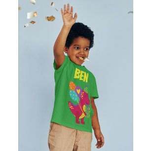 Dinosaur kids birthday name custom personalise T-Shirt