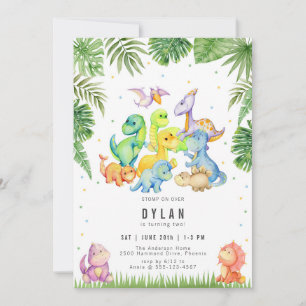 Dinosaur Kids Birthday Party Invitation