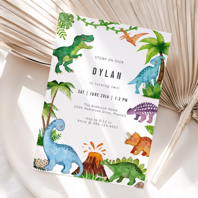 Dinosaur Kids Birthday Party Invitation (Créateur téléchargé)
