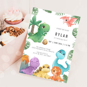 Dinosaur Kids Birthday Party Invitation