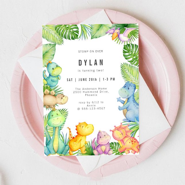 Dinosaur Kids Birthday Party Invitation (Creator Uploaded)