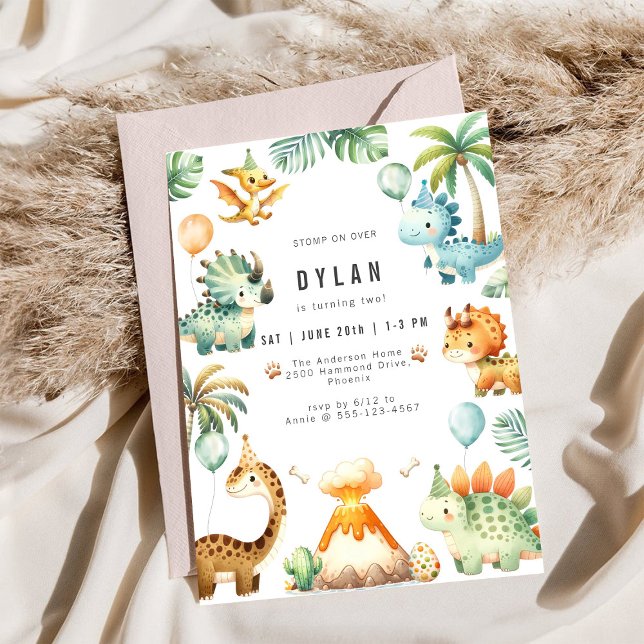 Dinosaur Kids Birthday Party Invitation (Creator Uploaded)