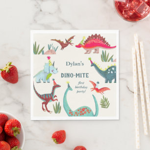 Dinosaur kids birthday party  napkin
