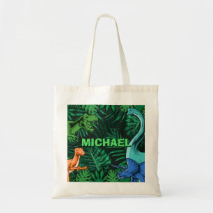 Dinosaur Kids Dino Jurassic Trex Boy Personalized Tote Bag