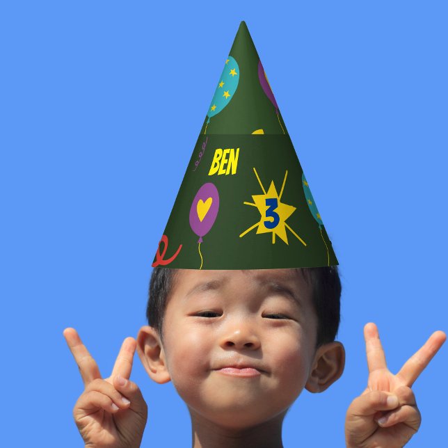 Dinosaur kids party 3rd birthday hat (Creator Uploaded)