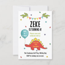 Dinosaur Kids Party Invite