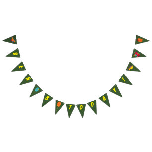 Dinosaur kids party tableware bunting flags