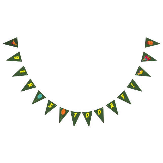 Dinosaur kids party tableware bunting flags (All)