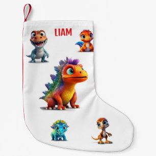 DINOSAUR KIDS PERSONALIZED SMALL CHRISTMAS STOCKING