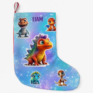 DINOSAUR KIDS PERSONALIZED SMALL CHRISTMAS STOCKING