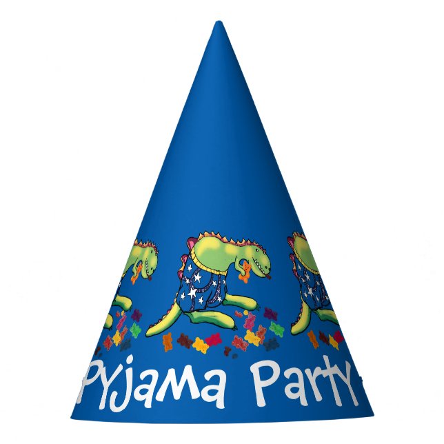 Dinosaur kids pyjama party hat (Front)