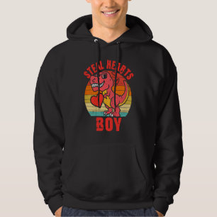 Dinosaur Kids Steal Her Heart Valentine's Day Boy Hoodie
