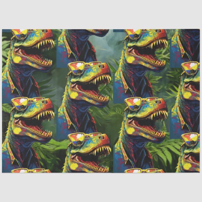 Dinosaur Kids T Rex Jurassic Cool Tissue Paper (Front)