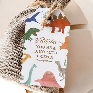 Dinosaur Kids Valentines Day Gift Tags