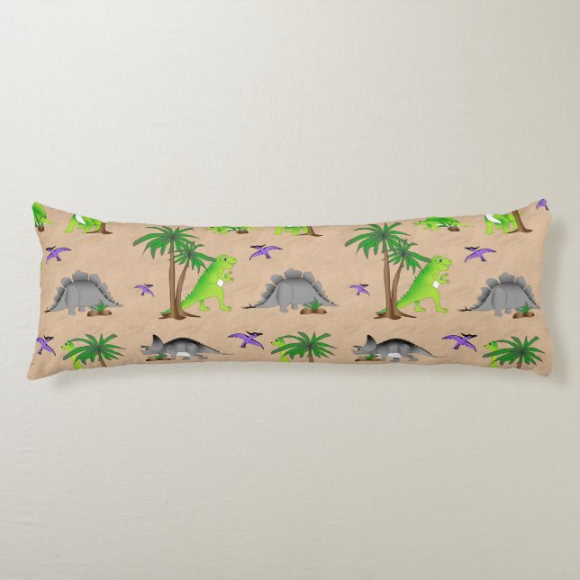 Dinosaur Land Cute Dino Body Pillow (Front)