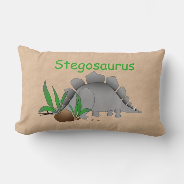 Dinosaur Land Cute Dino Lumbar Pillow (Front)