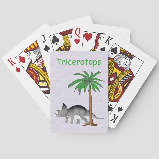 Dinosaur Land Cute Dino Playing Cards (Back)