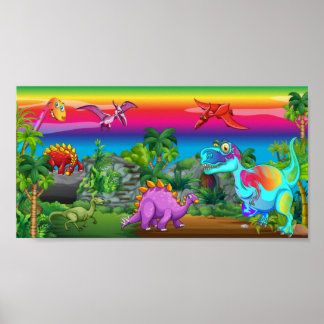 Dinosaur Land Print, Value Poster Paper (Matte)