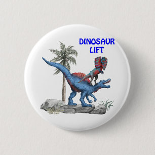 Dinosaur Lift 2 Inch Round Button