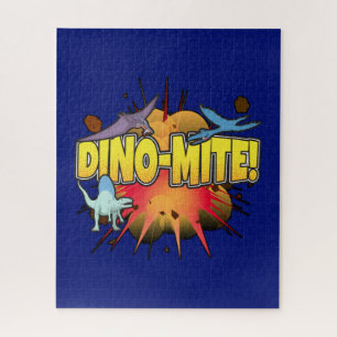 Dinosaur Lover Dynamite Dino-mite Pun Jigsaw Puzzle