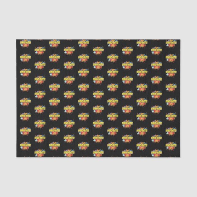 Dinosaur Lover Dynamite Dino-mite Pun Tissue Paper (Front)
