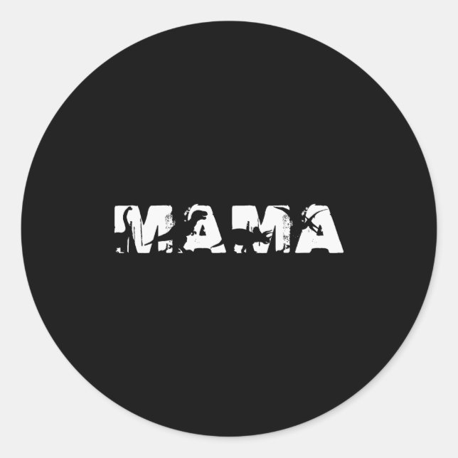 Dinosaur Mama Funny In Mother's Day For Mamasaurus Classic Round Sticker (Front)