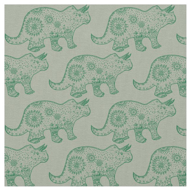 Dinosaur, mandalala dinosaur fabric (Close Up)