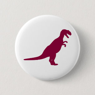 Dinosaur Maroon 2 Inch Round Button