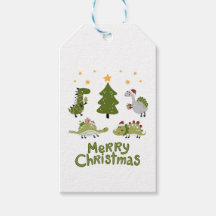 Dinosaur 'Merry Christmas' Design Gift Tag