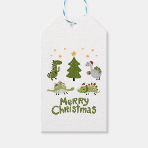 Dinosaur 'Merry Christmas' Design Gift Tag