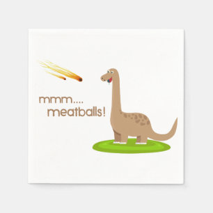 Dinosaur Meteor Meatballs Napkin