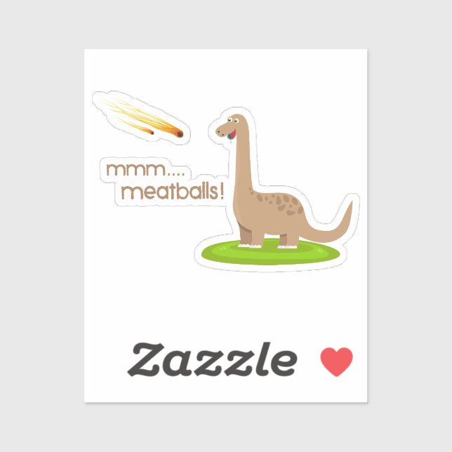 Dinosaur Meteor Meatballs Rectangular Sticker (Sheet)