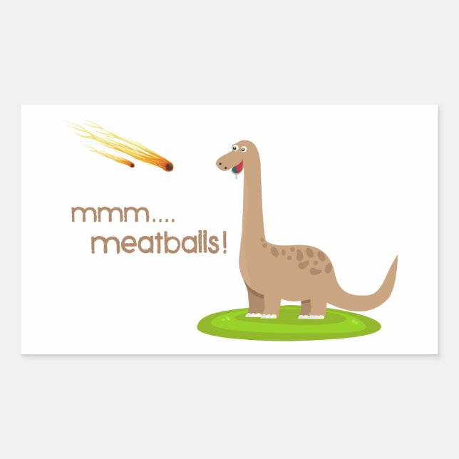 Dinosaur Meteor Meatballs Sticker (Front)