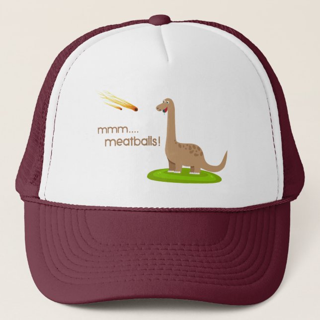 Dinosaur Meteor Meatballs Trucker Hat (Front)