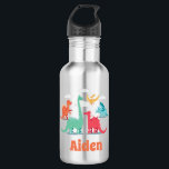 Dinosaur Monogrammed 532 Ml Water Bottle<br><div class="desc">Dinosaur Monogrammed Stainless Steel Water Bottle
This dinosaur design features a variety of colourful dinosaurs with clouds.
Personalize the water bottle with your name or own message. 
Visit our shop for coordinating accessories.</div>