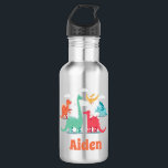 Dinosaur Monogrammed 532 Ml Water Bottle<br><div class="desc">Dinosaur Monogrammed Stainless Steel Water Bottle
This dinosaur design features a variety of colourful dinosaurs with clouds.
Personalize the water bottle with your name or own message. 
Visit our shop for coordinating accessories.</div>