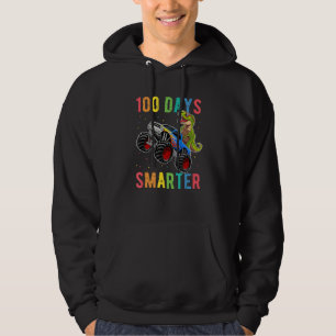 Dinosaur Monster Truck 100 Days Of School For Teac Hoodie