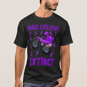 Dinosaur Monster Truck Make Epilepsy Extinct Aware T-Shirt