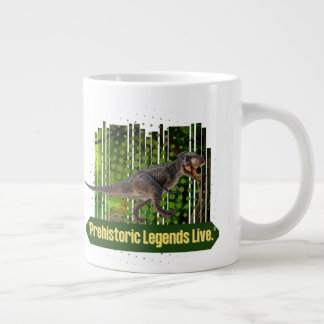 dinosaur mug, jumbo coffee cup, prehistoric large coffee mug