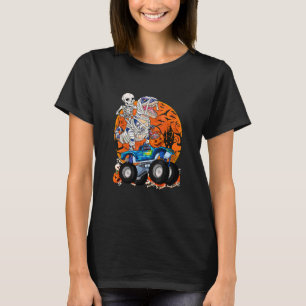 Dinosaur Mummy Riding Monster Truck Halloween T-Shirt